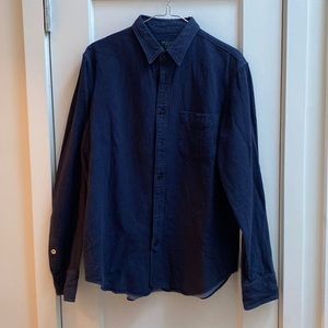 Rag & Bone men’s medium blue cotton casual button down shirt